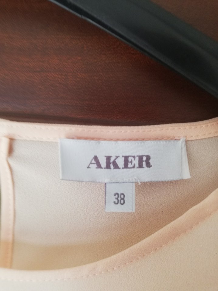 Bej Kadın Midi Tunik, Uzun Kollu, Kuşaklı - Görsel 2