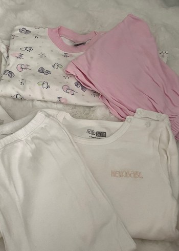 HelloBaby Bebek Kız Uzun Kollu Pamuklu Elbise Seti