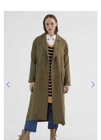 Mavi Limon Oversize Trençkot Yeşil