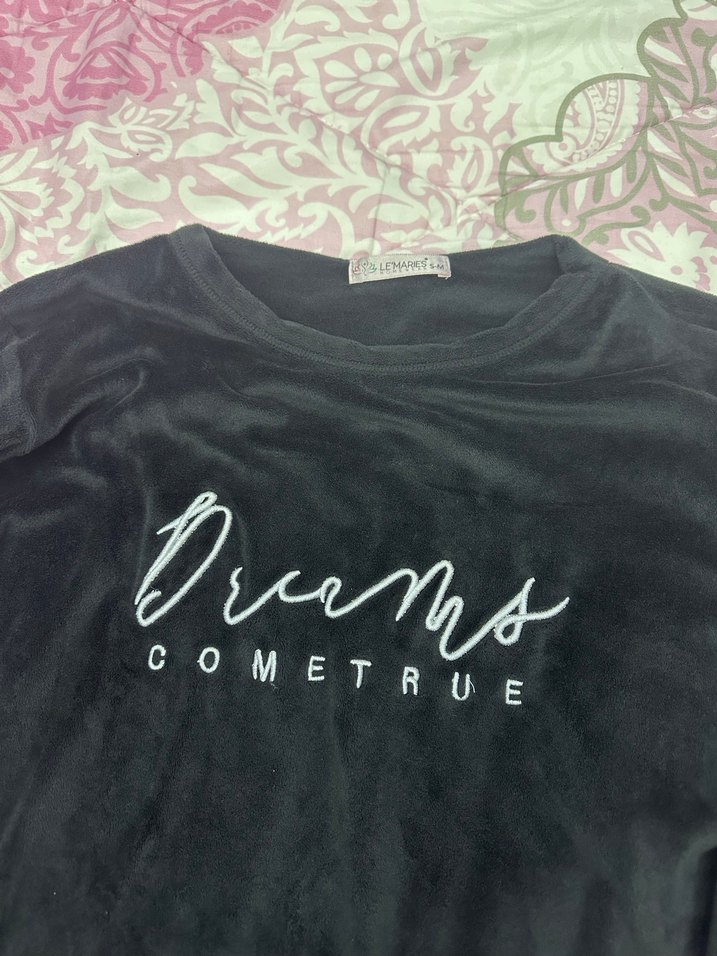 Siyah Uzun Kollu Kadın kadife Pijama Takımı - Görsel 3