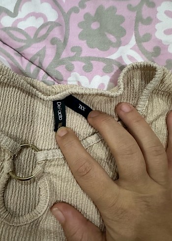 Bej Kadın Keten Bol Paça Pantolon - Görsel 3