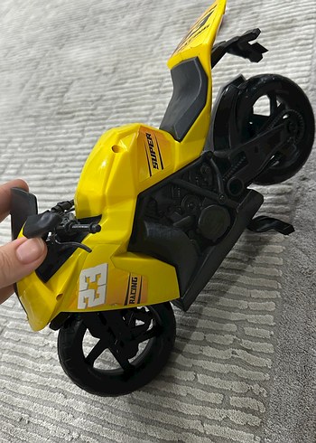 Sarı Oyuncak Motorsiklet ve İş Makinesi - Görsel 5