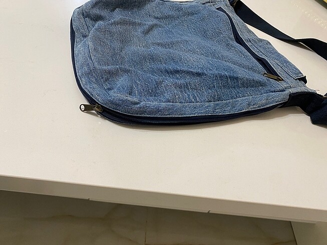 Beden mavi Renk Kot bez çanta