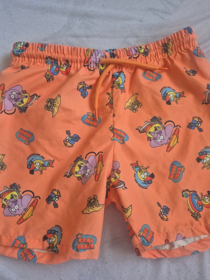 Erkek Çocuk Turuncu Desenli Mayo Şort - Görsel 2