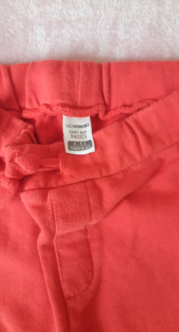 Kız Çocuk Kırmızı Dar Kesim Eşofman Altı - Görsel 2