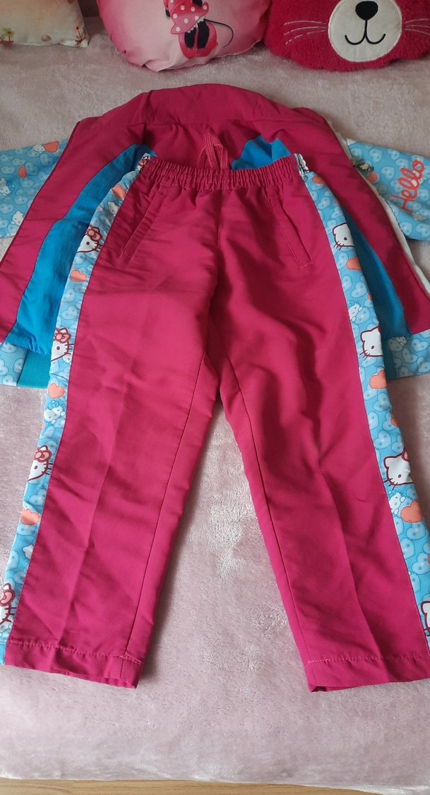 Kız Çocuk Pembe Baskılı Eşofman Takımı - Görsel 4