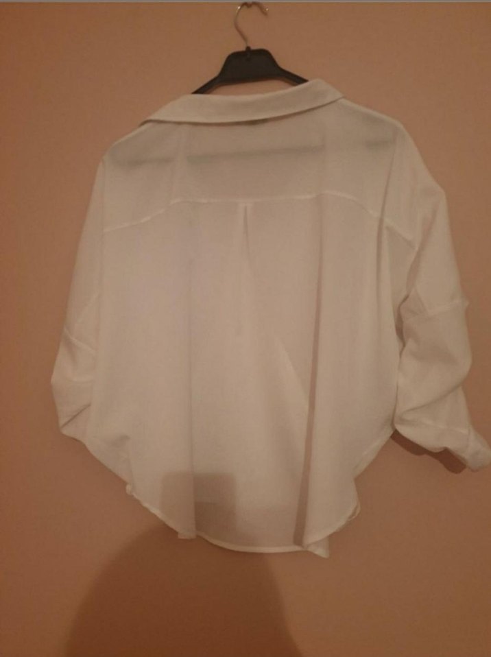 Transparan Kumaş Dökümlü Kadın Gömlek - Görsel 2