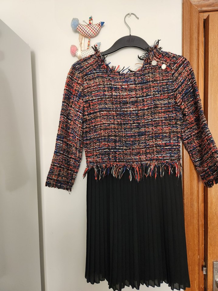 Zara Çok Renkli Piliseli Triko Mini Elbise - Görsel 2