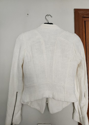 Zara Beyaz Ceket Fermuarlı - Görsel 3