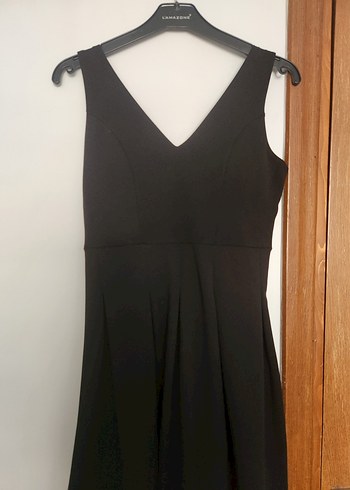 Quzu Collection V Yaka Siyah Kolsuz Elbise - Görsel 2