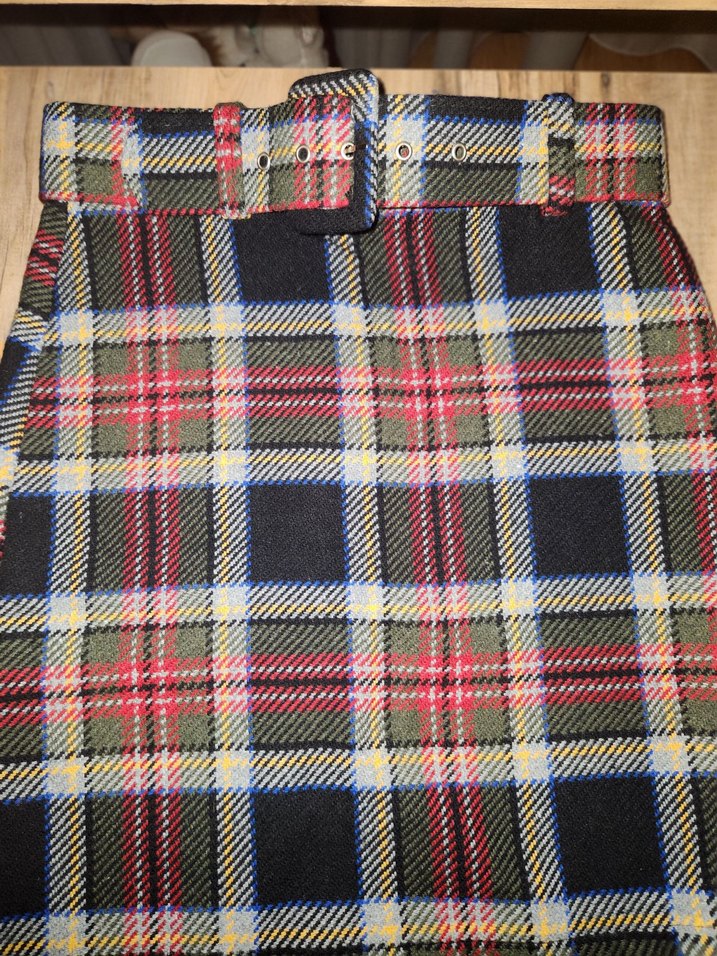 Kemerli Kareli Kadın Etek - Görsel 2