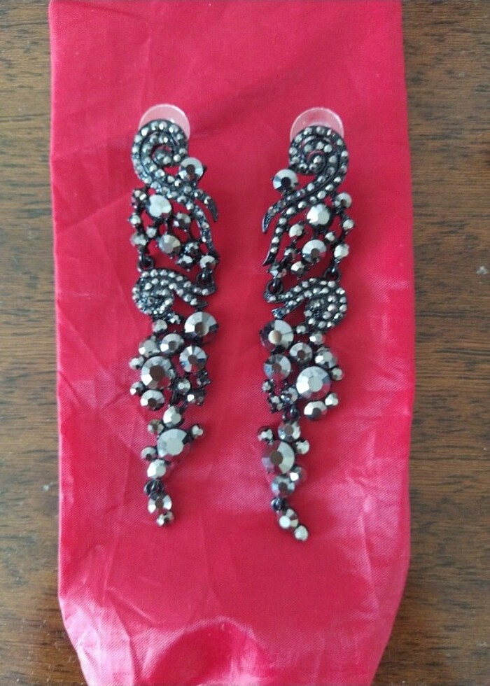 Zirkon taşlı abiye küpe - Görsel 2