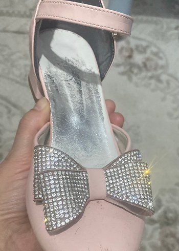 Pembe Fiyonklu Kız Çocuk topuklu ayakkabı - Görsel 3