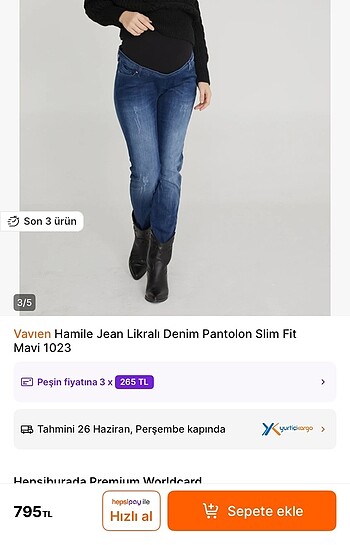 Hamile kot pantolonu