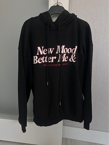Defacto M beden siyah uzun kol kapüşonlu sweatshirt