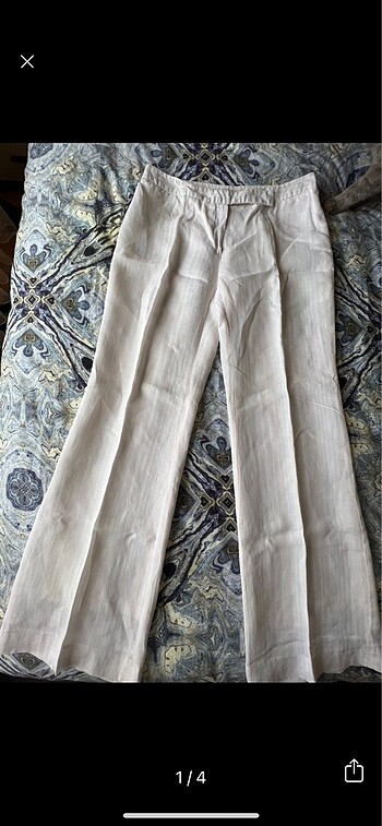 ipekyol İpekyol keten beyaz yazlık pantolon