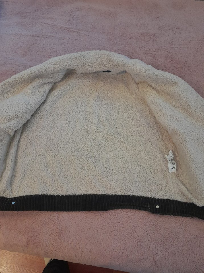 Düğmeli asker yeşili Kadife unisex Ceket - Görsel 3