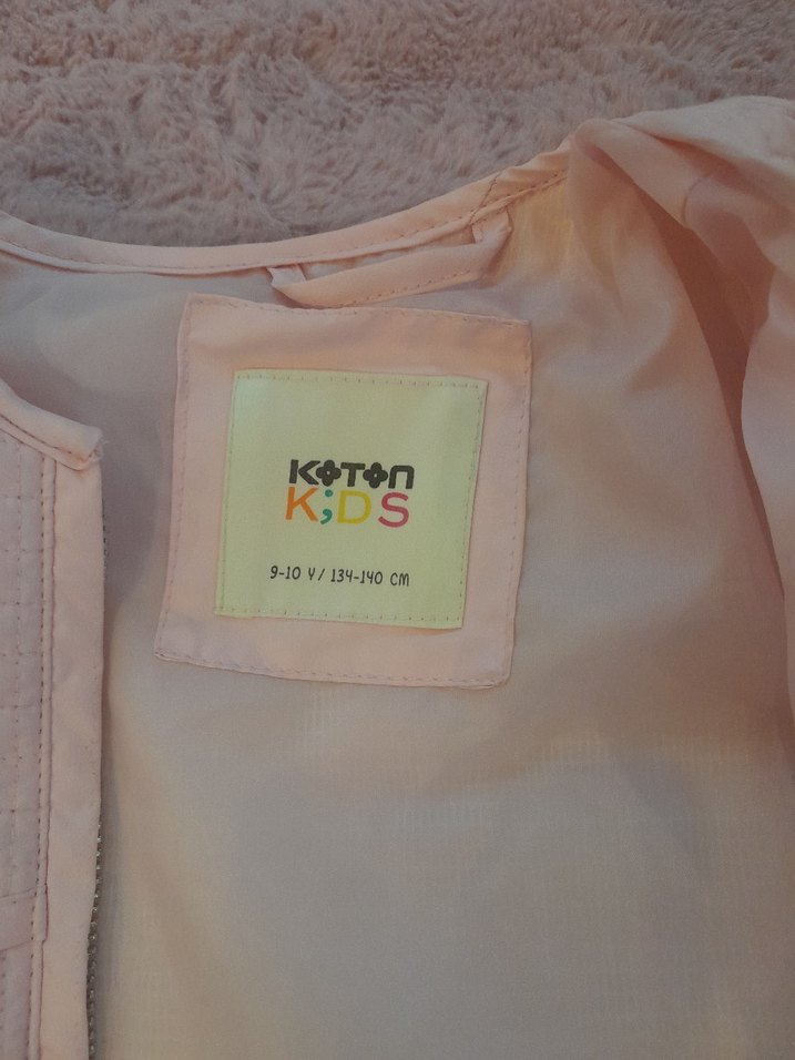 pudra pembe Midi Kiz cocuk Fermuarlı Ceket - Görsel 2