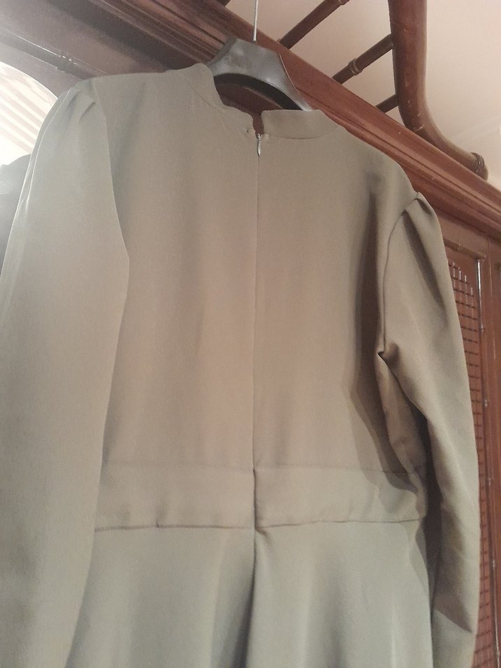 Kadın Uzun Krep kumaşlı Salaş Elbise - Görsel 3