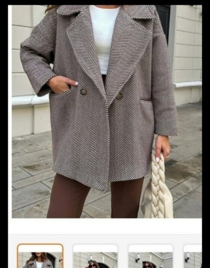 Zebra Desenli Bej Kısa Kadın Blazer - Görsel 2