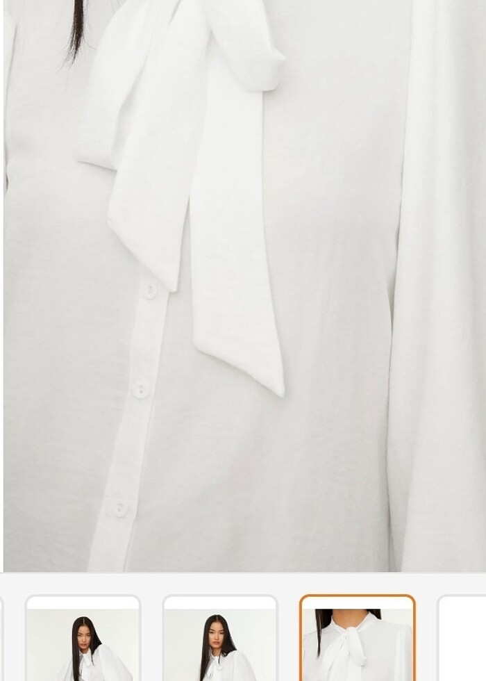 Fular detaylı gömlek - Görsel 3