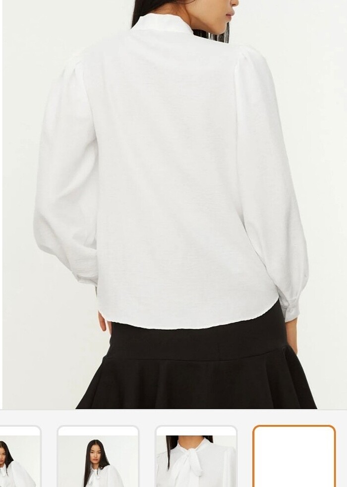 Fular detaylı gömlek - Görsel 4