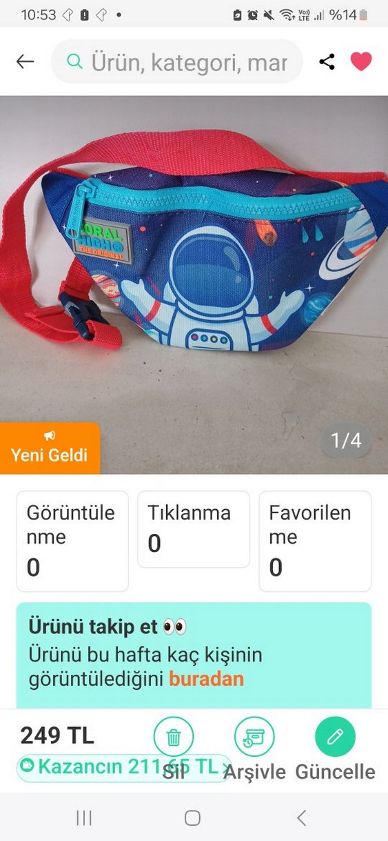 Yaygan Coral Lacivert Robot Desenli Bel Çantası - Görsel 4