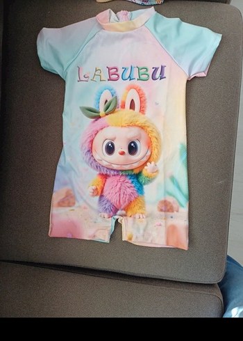 4/5 yas.Renkli Baskılı Bebek MAYO BONELI, Dantelli - Görsel 7