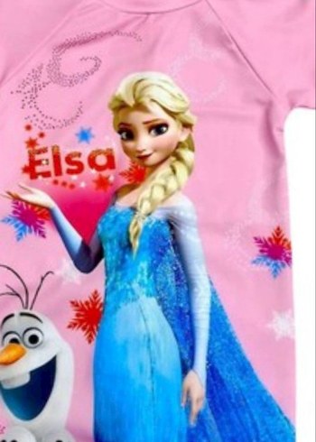 Kız Çocuk Pembe Kısa Kollu V Yaka MAYO Boneli - Görsel 3