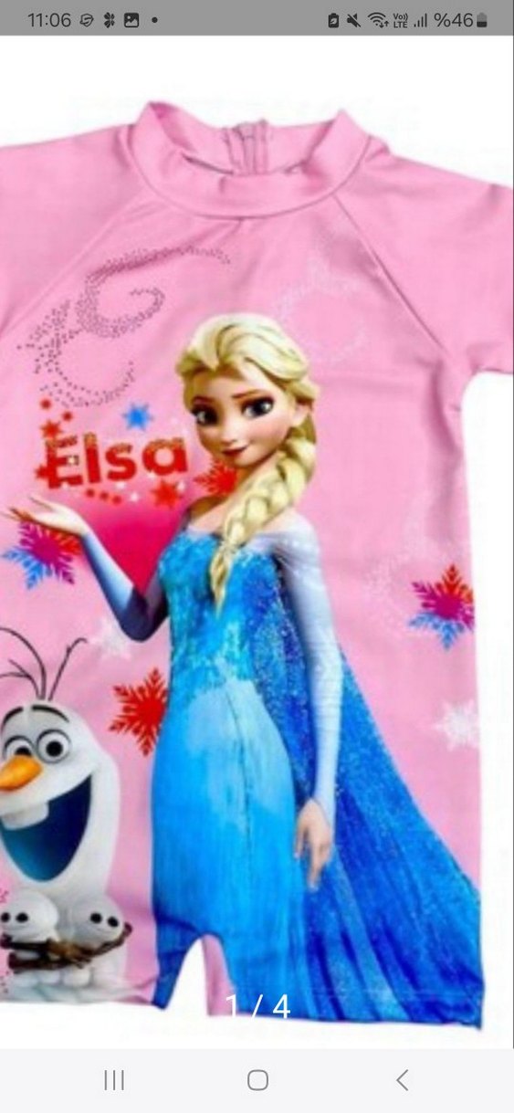 Kız Çocuk Pembe Kısa Kollu V Yaka MAYO Boneli - Görsel 3