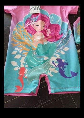 Kız Çocuk Kısa Kollu Deniz Kızı Mayo - Görsel 3