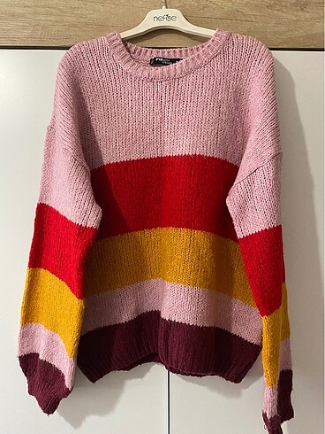H&M Çizgili kazak büyük beden