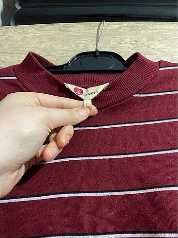 40 Beden bordo Renk Çizgili sweat