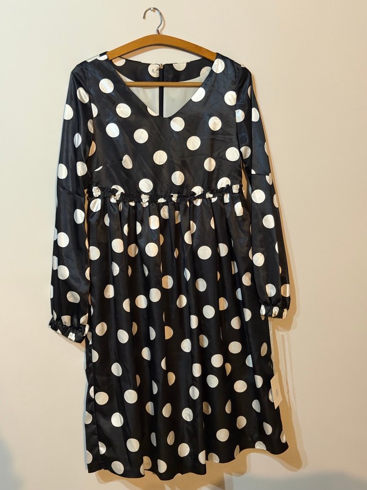 Siyah Puantiyeli Bohem Hamile Elbisesi - Görsel 2