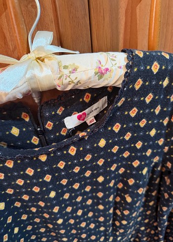 Bohem Uzun Kollu Desenli elbise - Görsel 2