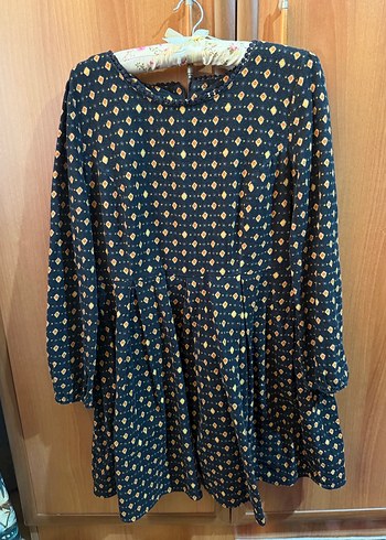 Bohem Uzun Kollu Desenli elbise - Görsel 3