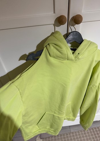 Sarı Kapüşonlu Oversize Sweatshirt - Görsel 3