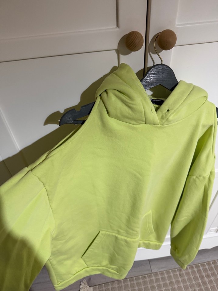 Sarı Kapüşonlu Oversize Sweatshirt - Görsel 3