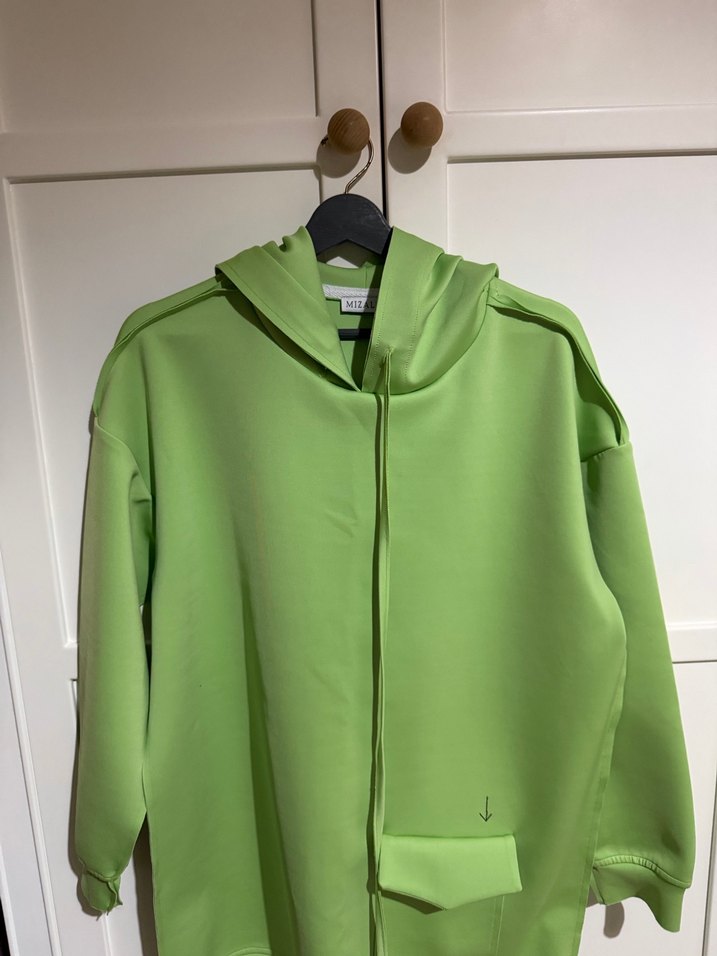 Yeşil Oversize Mini Sweatshirt - Görsel 3