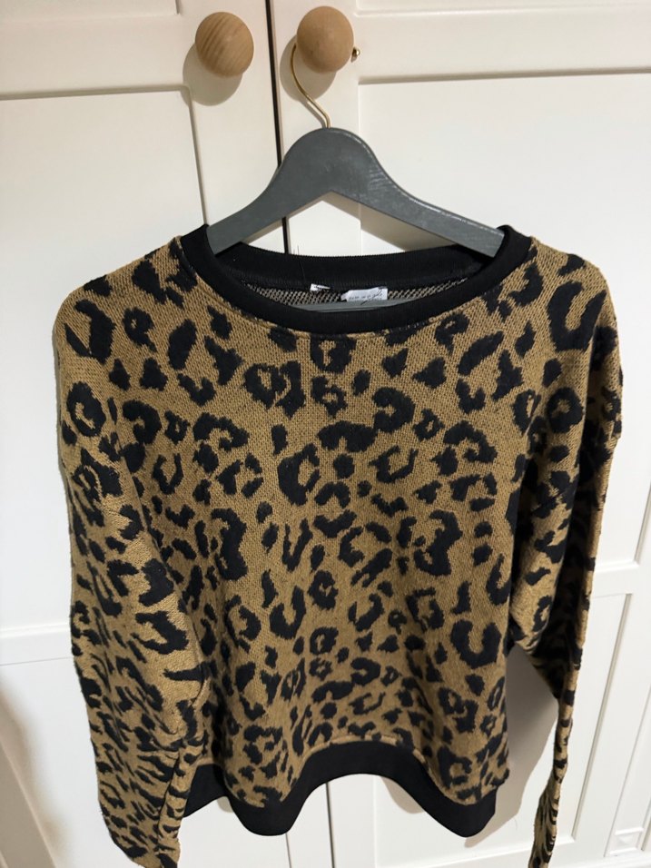 Kahverengi Leopar Desenli Kadın Kumaş Pantolon - Görsel 2