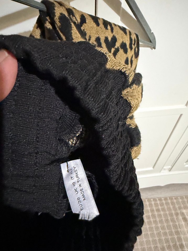 Kahverengi Leopar Desenli Kadın Kumaş Pantolon - Görsel 5