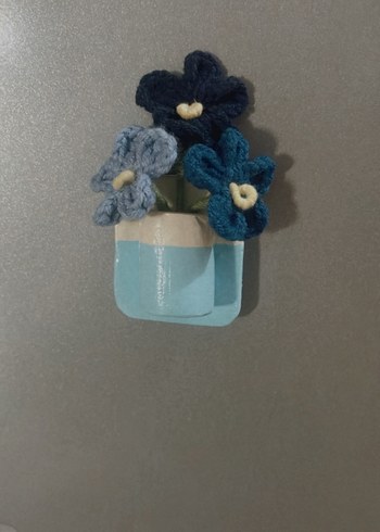 Beden Örgü çiçekli magnet