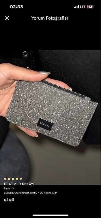 bershka ışıltılı kartlık cüzdan