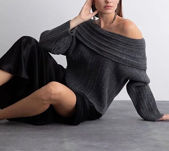 H&M omuz açık kazak