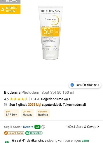 Bioderma Photoderm Spot Güneş Kremi