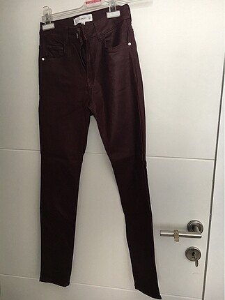 MANGO Bordo Renk Mumlu Pantolon