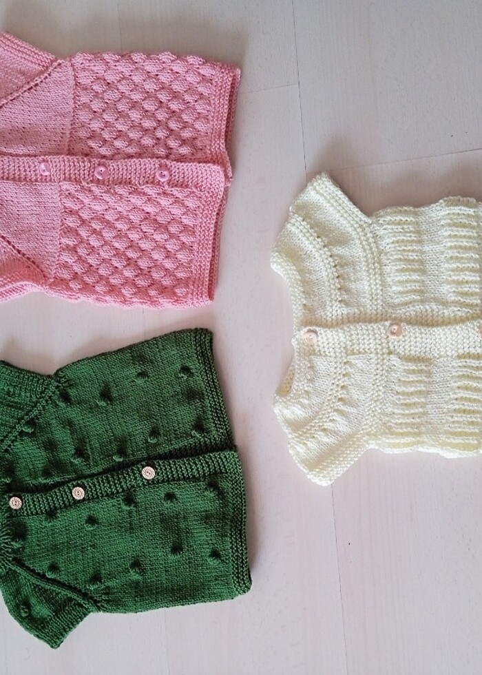 Örgü bebek yeleği  - Görsel 3