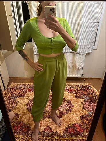 Yeşil balon pantolon