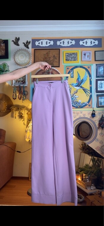 Lila kumaş pantolon