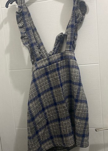 Kızlar için kareli askılı tulum - Görsel 2